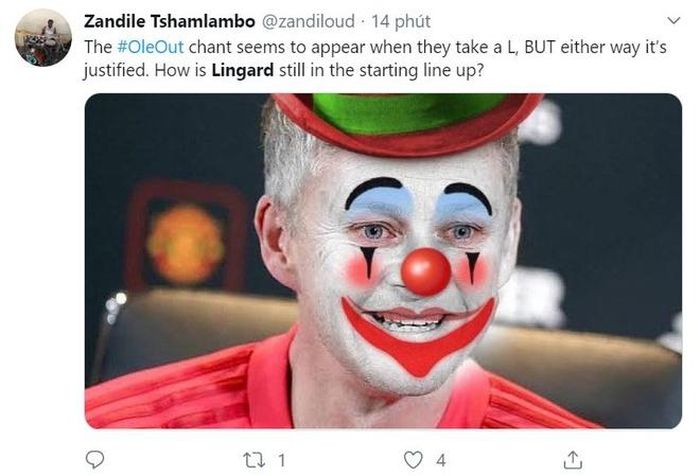 "Việc CĐV MU muốn Solskjaer bị sa thải là điều dễ hiểu. Điều vô lý duy nhất vào lúc này là vì sao Lingard vẫn được đá chính trong đội hình Man Utd", CĐV Zandile thắc mắc.