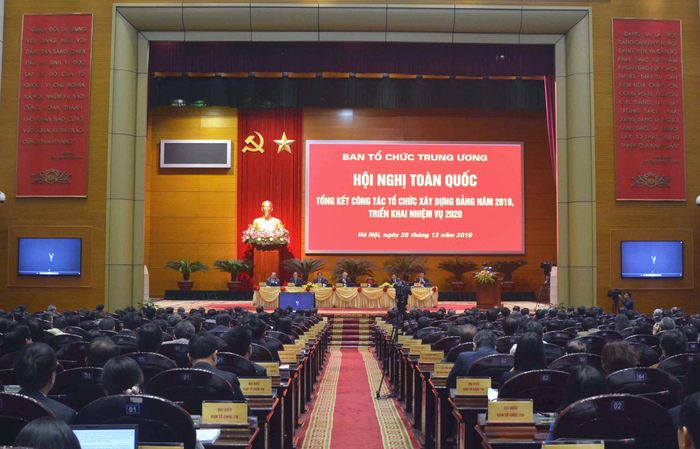  Quang cảnh hội nghị tại điểm cầu Hà Nội.