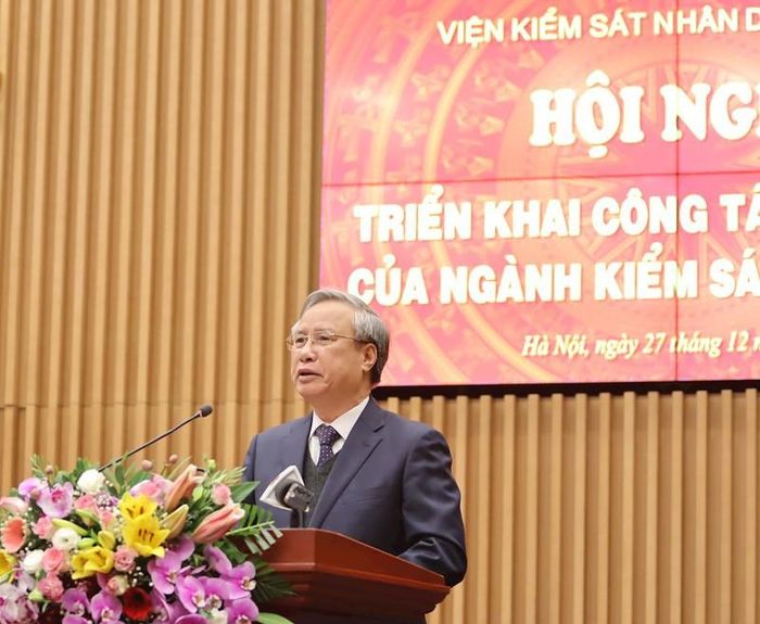 Đồng chí Trần Quốc Vượng, Ủy viên Bộ Chính trị, Thường trực Ban Bí thư phát biểu chỉ đạo Hội nghị