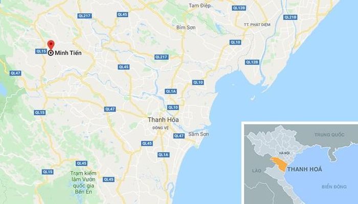 Xã Minh Tiến, nơi xảy ra tai nạn. Ảnh: Google Maps.