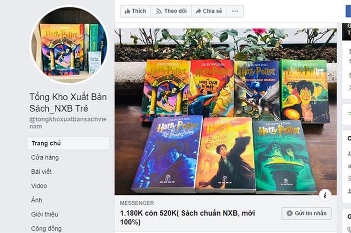 Bộ sách Harry Potter phiên bản cũ vẫn được bán tràn lan trên mạng.