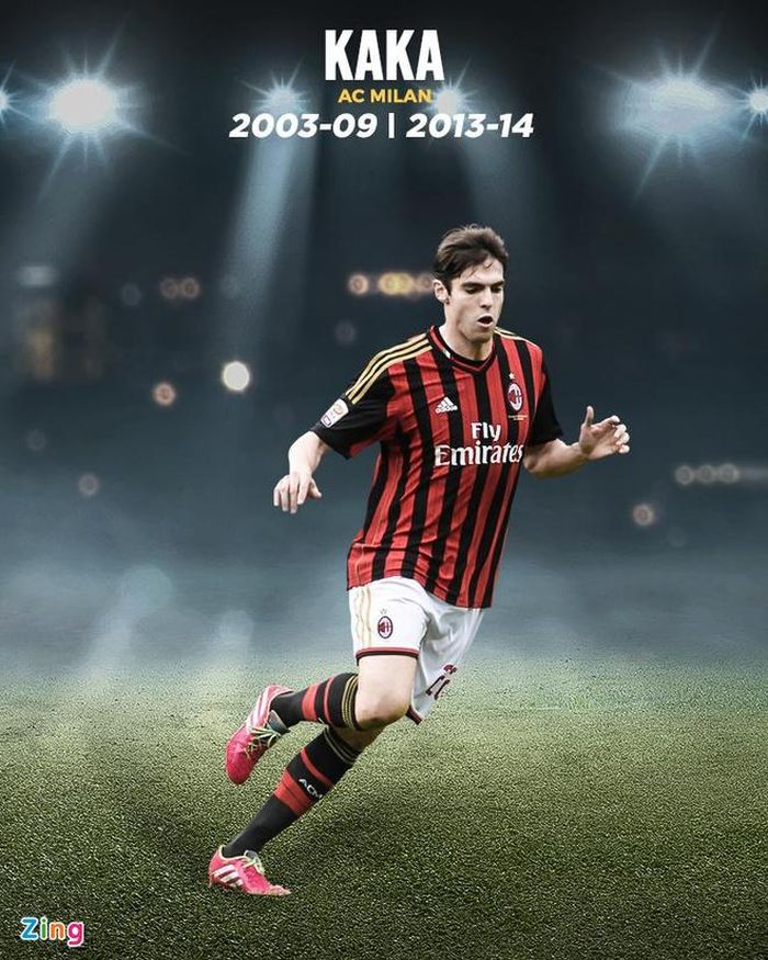  Kaka rời Milan năm 2009 khi đang ở đỉnh cao sự nghiệp. Quãng thời gian chơi bóng tại Real Madrid khiến tiền vệ người Brazil dần sa sút. Năm 2013, Kaka trở lại San Siro, nhưng chỉ còn là cái bóng của chính mình. 9 bàn thắng sau 37 lần ra sân ở mùa 2013/14 là chưa đủ để giúp ngôi sao sinh năm 1982 trụ lại Serie A. 