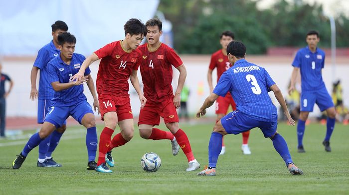 U23 Thái Lan thừa nhận cửa dưới. ảnh Hoàng Linh