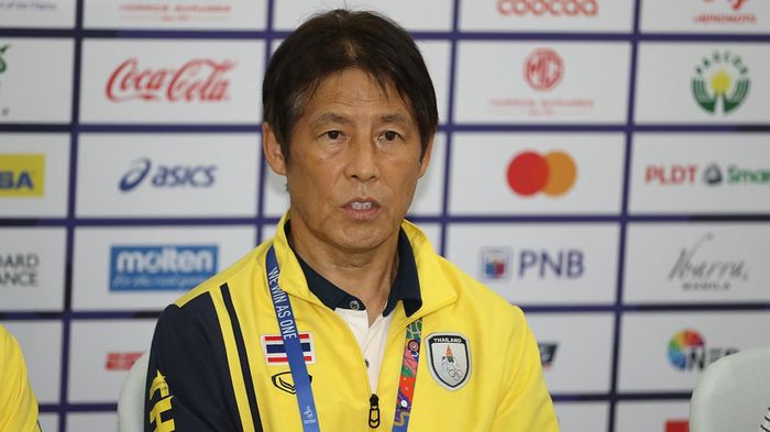 HLV Akira Nishino hài lòng dù U23 Thái Lan thua trận. ảnh Hoàng Linh