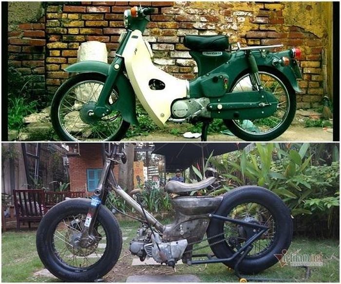 Bản độ trong bài (ảnh dưới) và Honda Super Cub nguyên bản (ảnh minh họa).