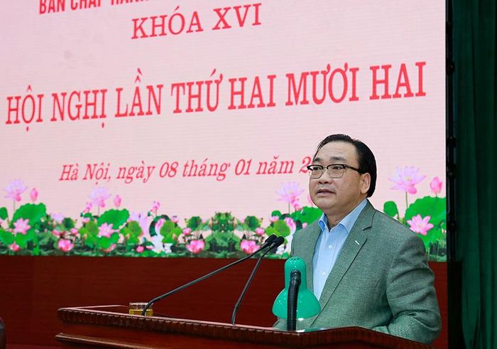 Bí thư Thành ủy Hoàng Trung Hải phát biểu kết luận Hội nghị