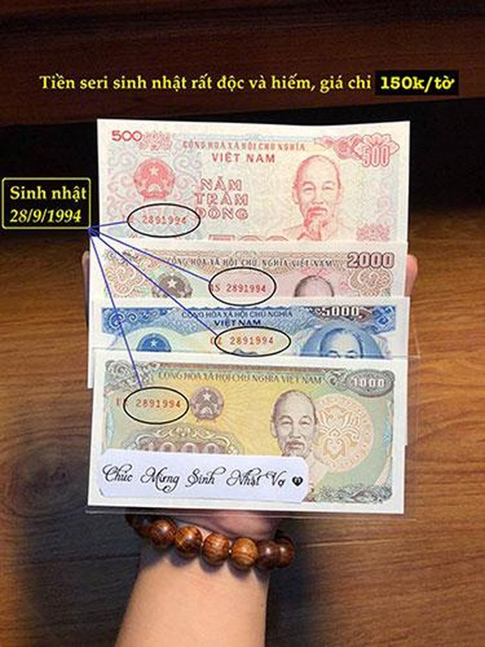 Tờ tiền có số seri trùng với năm sinh được rao bán trên mạng xã hội với giá cao gấp nhiều lần giá trị thực