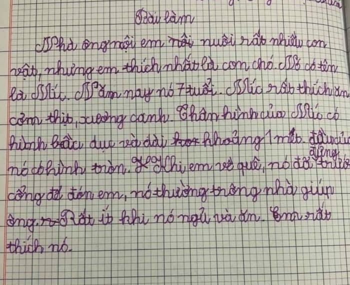 Bài văn tả con chó có... "thân dài 1 mét"
