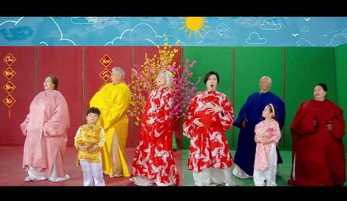 Hình ảnh Quang Trung và Thiều Bảo Trang phát tướng trong MV Tết