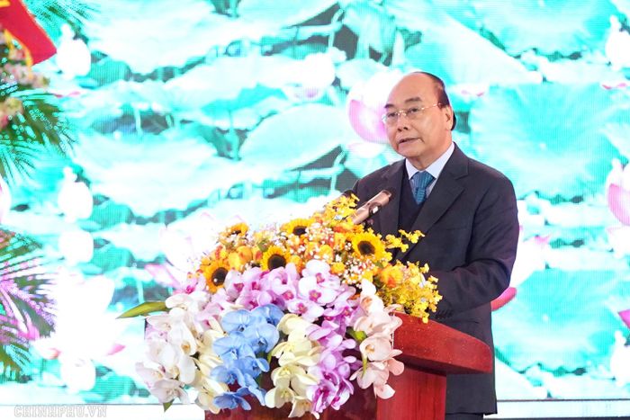 Thủ tướng Nguyễn Xuân Phúc phát biểu tại buổi lễ. Ảnh: VGP/Quang Hiếu
