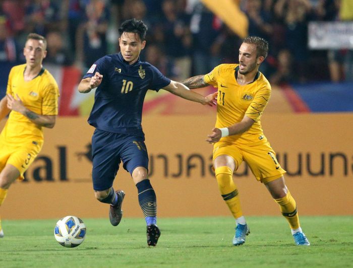 U23 Thái Lan (áo sẫm) đứng trước nguy cơ sớm dừng bước tại VCK U23 châu Á 2020