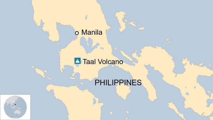 Vị trí của cụm núi lửa nằm sát thủ đô Manila - Ảnh: BBC