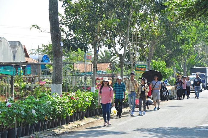 Đông đảo khách tham quan làng hoa