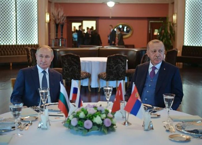 Lãnh đạo Nga - Thổ trong cuộc gặp hồi tuần trước tại Istanbul. Ảnh: Sputnik