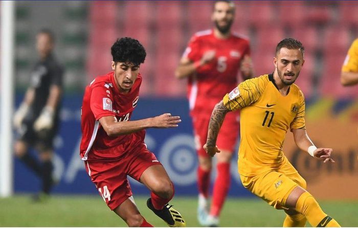 U23 Australia (áo vàng) và U23 Syria. Ảnh: AFC