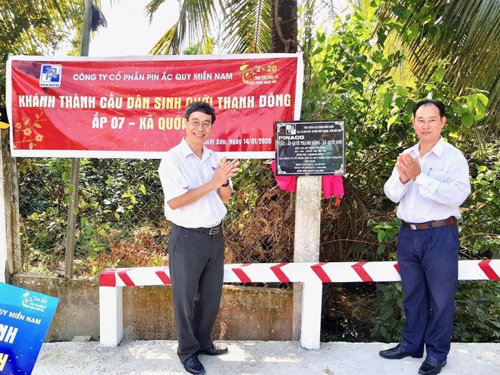 Khánh thành cầu dân sinh Quới Thạnh Đông, ấp 07 xã Quới Sơn do PINACO tài trợ