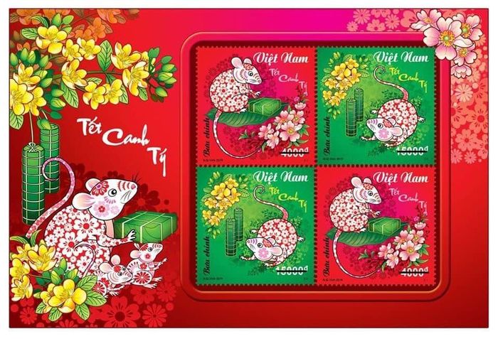 Bộ tem chuột của Việt Nam phát hành năm Canh Tý 2020.