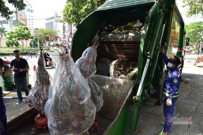 Dọn dẹp vệ sinh để trả mặt bằng cho công viên đón Tết
