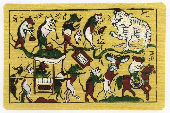 Đám cưới chuột trong tranh dân gian Đông Hồ.
