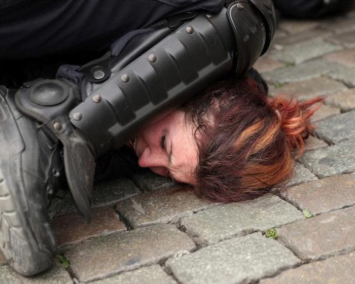Cuộc biểu tình “áo vàng” ở Brussels vào ngày diễn ra cuộc bầu cử Nghị viện châu Âu. Ngày 26/5/2019. (Ảnh: AP)