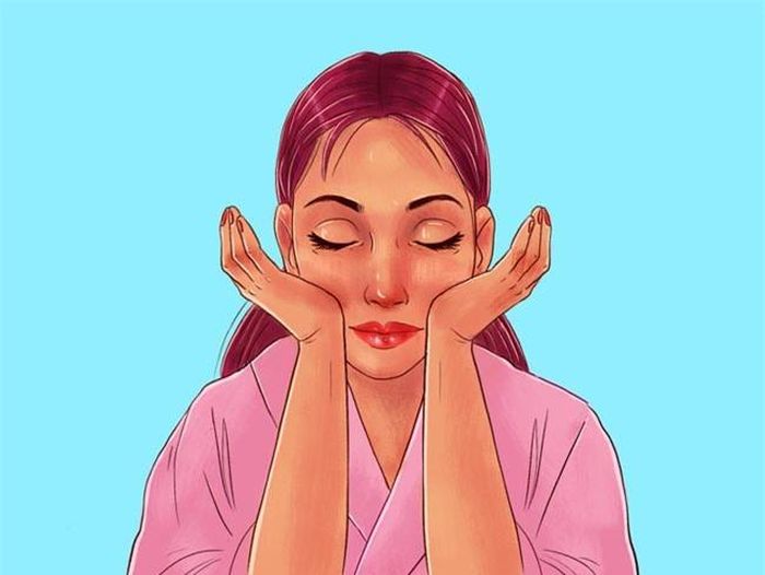 Bước 7: Dùng hai bên cổ tay ấn nhẹ vào phía dưới hai gò má trong vòng 10 giây rồi thả lỏng. Lặp lại động tác này 3 lần.