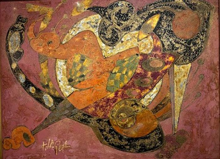  Tranh sơn mài "Phiêu" của tác giả Trần Ngọc Hưng.