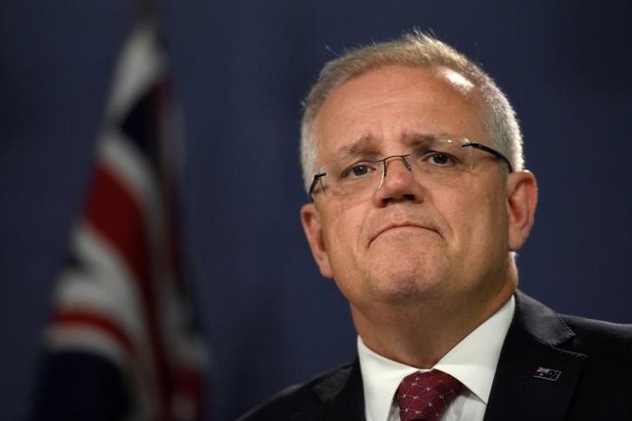 Thủ tướng Úc Scott Morrison nói chuyện với truyền thông - Ảnh: AAP