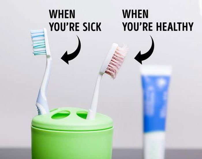 Không thay bàn chải sau khi mới bị bệnh trở lại
