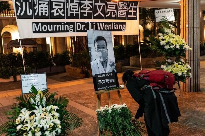 Lễ tưởng niệm bác sỹ Lý Văn Lượng ở Hong Kong, ngày 7/2. (Nguồn: Getty Images)