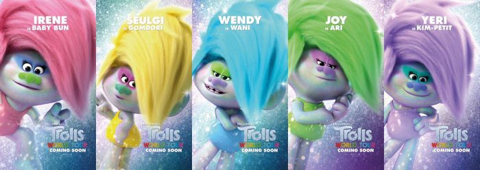 Các nhân vật tương ứng với từng thành viên: Irene, Seulgi, Wendy, Joy, Yeri
