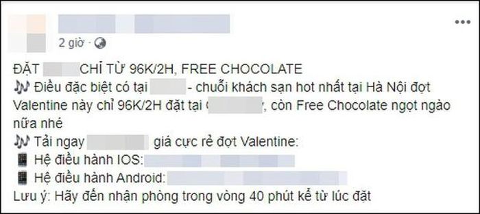 Để thu hút khách ngày Valentine, nhiều khách sạn đưa ra khuyến mãi, quà tặng như socola hay "đồ chơi tình yêu".