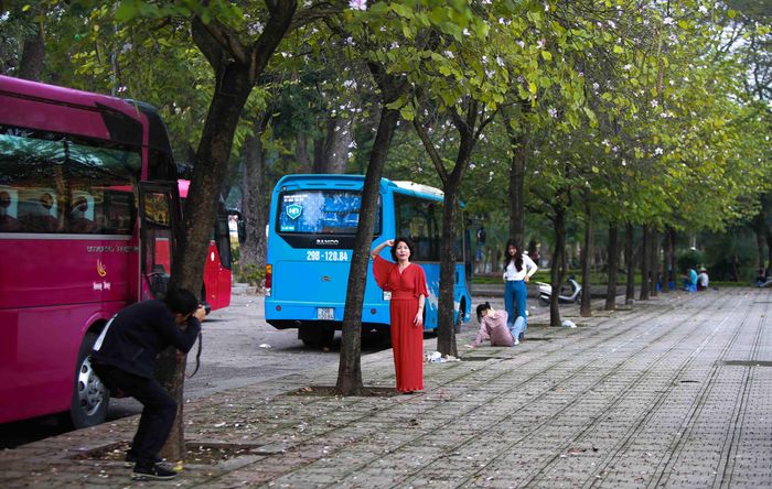 Có thể thấy, nhưng loài hoa ban vùng Tây Bắc đã thu hút không ít người dân tới đây 'check in' đầu năm mới.