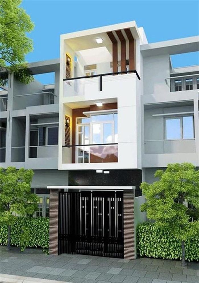  Nhà ống 3 tầng 4 phòng ngủ thiết kế đơn giản nhẹ nhàng sử dụng tối đa không gian diện tích nhưng vẫn tạo những điểm nhấn. Ảnh: Tocdepvn. 