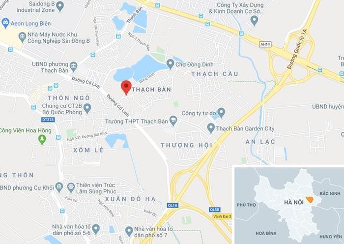  Vị trí xưởng mộc bốc cháy. Ảnh: Google Maps. 