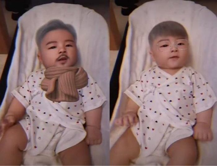 Nhóc tì thứ ba nhà Thái Thiếu Phân có làn da trắng sứ, thần thái thông minh, lanh lợi.
