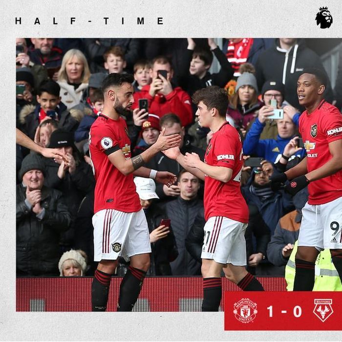 45 phút đầu khép lại với tỷ số 1-0 nghiêng về MU