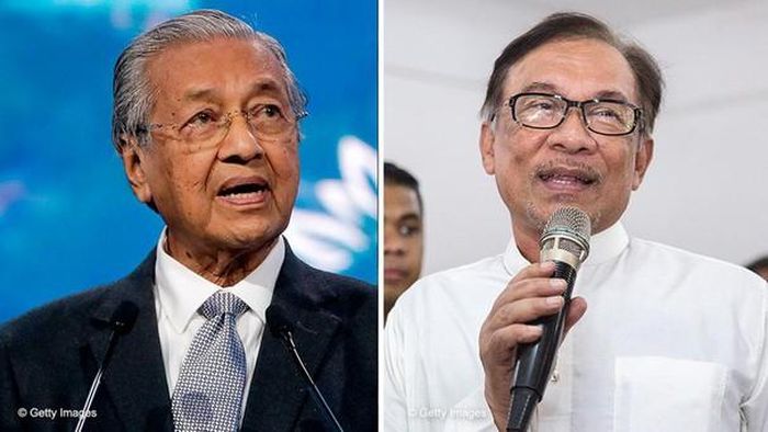 Ông Mahathir Mohamad (trái) và ông Anwar Ibrahim. Ảnh: Getty