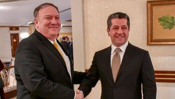 Ngoại trưởng Mỹ Pompeo gặp người đứng đầu vùng Kurdistan ở Iraq - ông Masrour Barzani, ngày 14-2, tại Munich, Đức. 