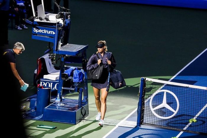 Sharapova ở Giải Mỹ mở rộng mùa hè năm 2019. Ảnh The New York Times.