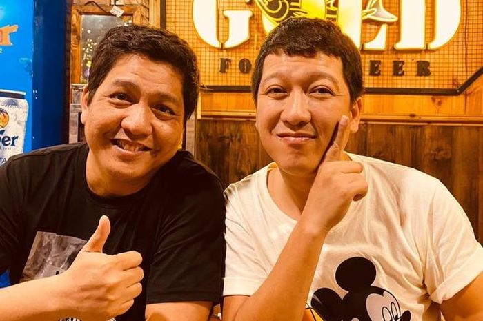  Trường Giang chụp ảnh cùng Đức Thịnh với kiểu tóc mới. 