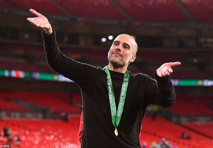  HLV Pep Guardiola đã có danh hiệu thứ tám kể từ khi dẫn dắt Man City vào năm 2016. Ảnh: EPA