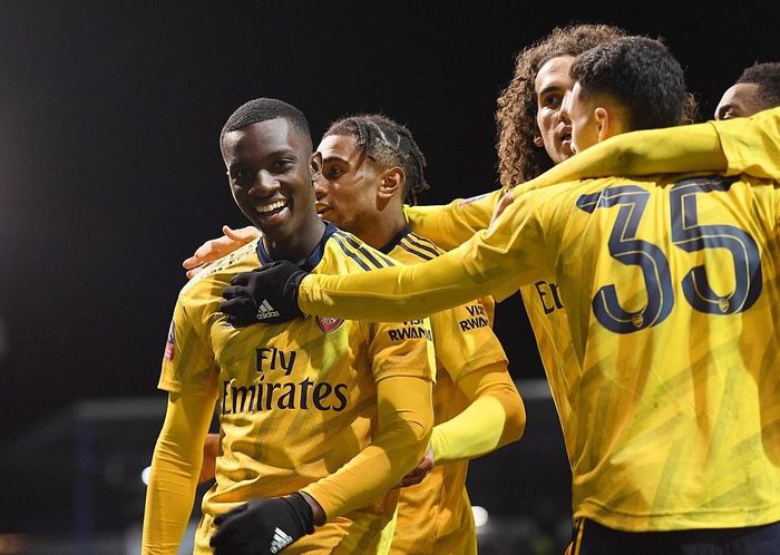  Sokratis và Nketiah đem về chiến thắng cho Arsenal. Ảnh: Dailymail.
