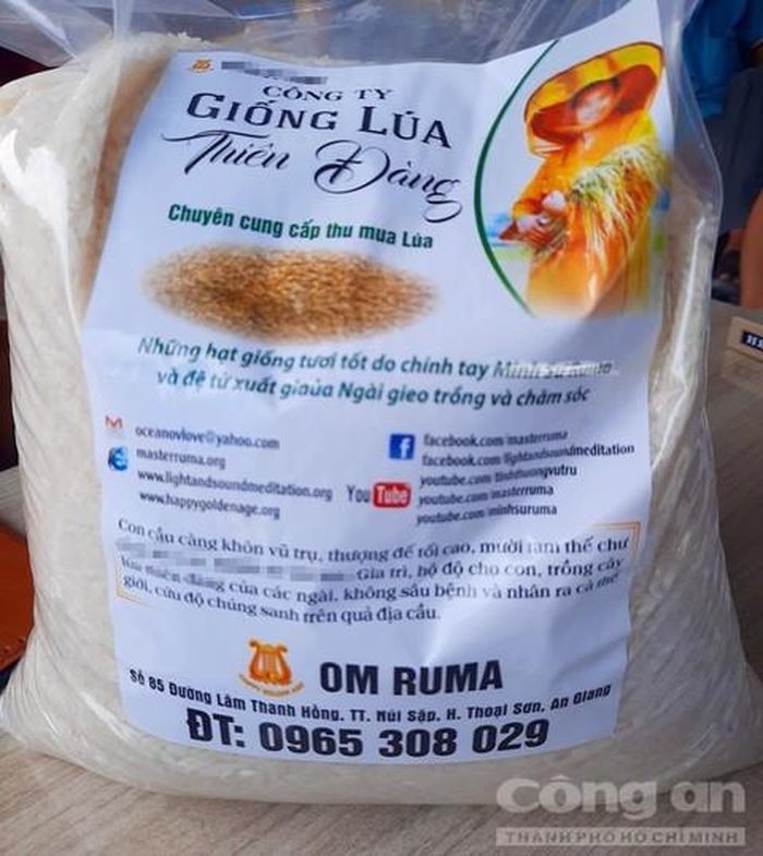 Gạo “Thiên Đàng” được công ty đóng gói để quảng bá thương hiệu.