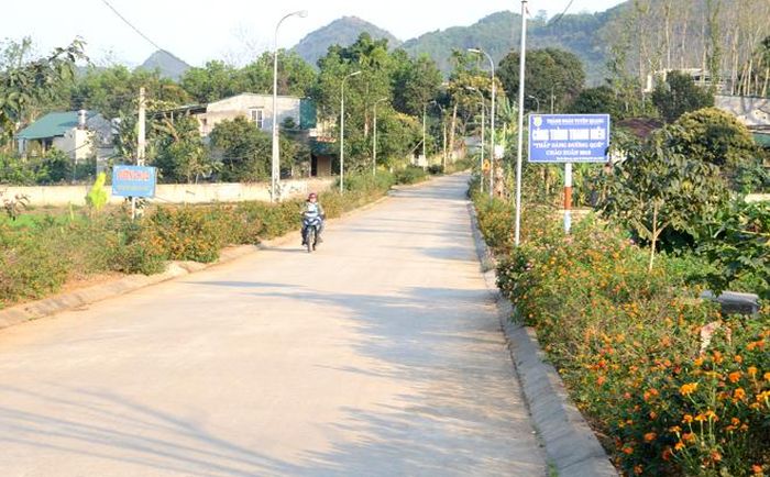 Đoạn đường nông thôn kiểu mẫu ở thôn 11, phường Đội Cấn (TP Tuyên Quang).