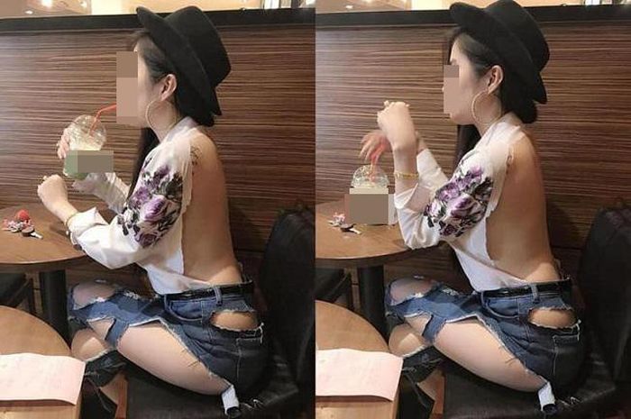 Một cô gái ở Sài Gòn cũng ăn mặc gây sốc không kém.