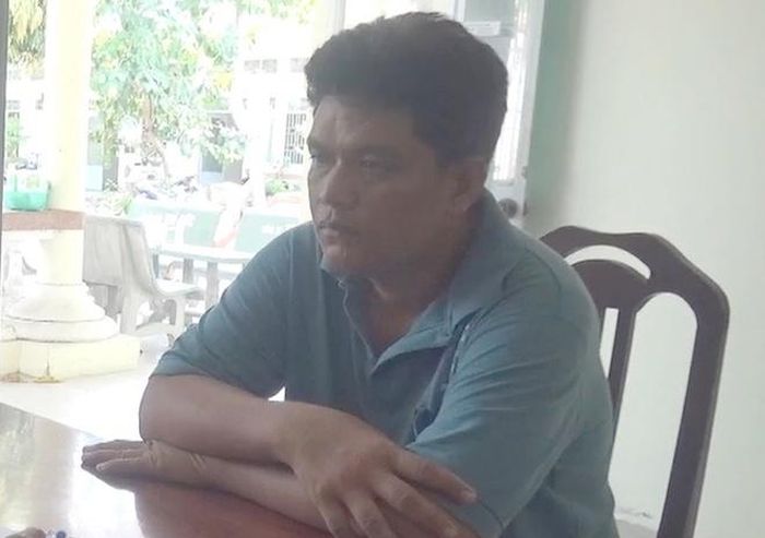Tùng tại cơ quan công an. Ảnh: Anh Minh.