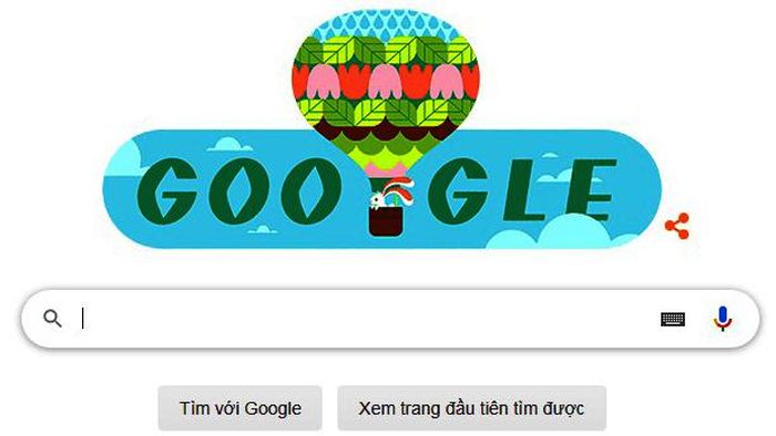 Google hôm nay thay doodle đánh dấu tiết lập xuân ở Bắc Bán cầu