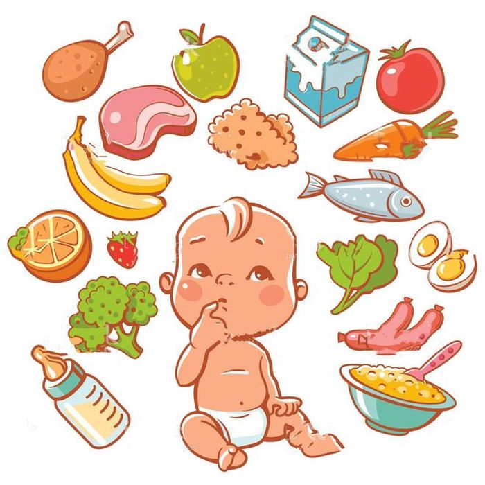 Chế độ dinh dưỡng đầy đủ các nhóm thực phẩm giúp trẻ tăng cân đều đặn và phát triển tốt.