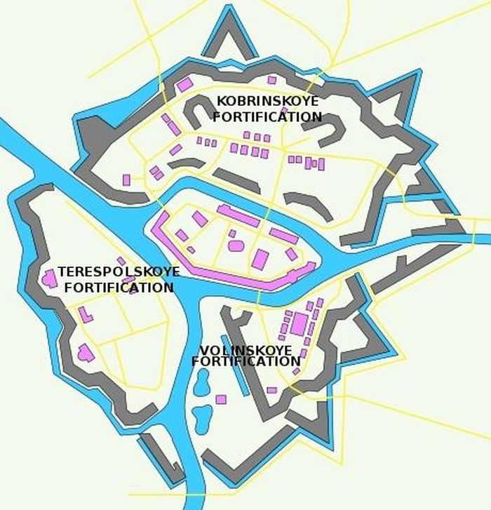 Sơ đồ pháo đài Brest tháng 6/1941. Ảnh: Wikipedia
