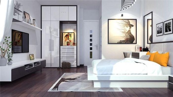  Trắng nghe thì có vẻ xử lý nhưng nếu không có kinh nghiệm thì chắc chắn gia chủ không thể có được một không gian phòng ngủ tuyệt đẹp đến vậy. 